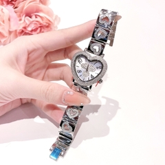 Davena Mặt Trái Tim Trắng |Nữ Giới |Silver |Dây Kim Loại |Máy Pin (Quartz) |Size 34mm