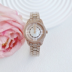 Davena Mặt Xà Cừ |Nữ Giới |Đính Đá |Dây Kim Loại Rose Gold |Máy Pin (Quartz) |Size 38mm