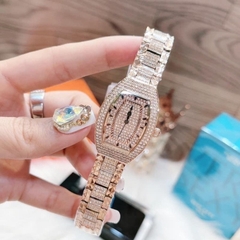 Davena Mặt Oval |Nữ Giới |Full Đá |Rose Gold |Dây Kim Loại |Máy Pin (Quartz) |Size 32x38mm