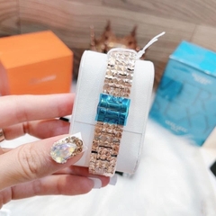 Davena Mặt Oval |Nữ Giới |Full Đá |Rose Gold |Dây Kim Loại |Máy Pin (Quartz) |Size 32x38mm