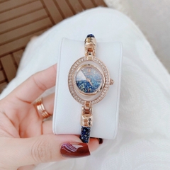 Davena Vòng Tay |Nữ Giới |Rose Gold |Đính Đá Xanh Dương |Máy Pin (Quartz) |Size Nhỏ 30mm