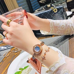 Davena Vòng Tay |Nữ Giới |Rose Gold |Đính Đá Xanh Dương |Máy Pin (Quartz) |Size Nhỏ 30mm