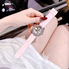 Guess G-Twist |Nữ Giới |Đính Đá |Silver |Dây Silicone Hồng |Máy Pin (Quartz) |Size 38mm