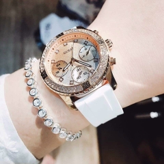 Guess Glitter |Nữ Giới |Rose Gold |Dây Sillicone Trắng |Máy Pin (Quartz) |Size 38mm