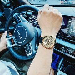 Guess Tailor |Nam Giới |6 Kim |Vàng Gold |Dây Da Đen |Máy Pin (Quartz) |Size 42mm