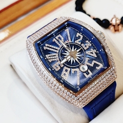 Hanboro Franck Muller |Nam Giới |Rose Gold |Dây Cao Su |Máy Cơ (Tự Động) |Size Lớn 44x55mm