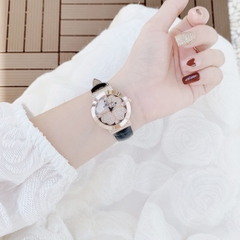 Melissa Cỏ 4 Lá |Nữ Giới |Đính Đá |Rose Gold |Dây Da Đen |Máy Pin (Quartz) |Size 32mm