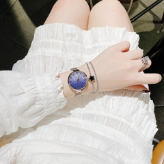 Melissa Đính Đá Nhũ Xanh |Nữ Giới |Dây Mesh Lưới Rose Gold |Máy Pin (Quartz) |Size 34mm