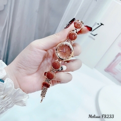 Melissa Mặt Đính Đá |Nữ Giới |Rose Gold |Lắc Tay Màu Cam |Máy Pin (Quartz) |Size 28mm
