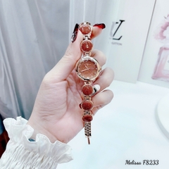 Melissa Mặt Đính Đá |Nữ Giới |Rose Gold |Lắc Tay Màu Cam |Máy Pin (Quartz) |Size 28mm