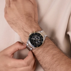 Michael Kors Bayville Chronograph |Nam Giới |Mặt Đen |Dây Demi Vàng |Máy Pin |Size Lớn 44mm