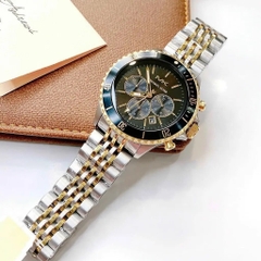 Michael Kors Bayville Chronograph |Nam Giới |Mặt Đen |Dây Demi Vàng |Máy Pin |Size Lớn 44mm