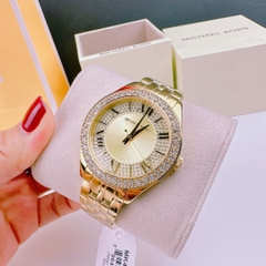 Michael Kors Harlowe |Nữ Giới |Vàng Gold |Đính Đá |Dây Kim Loại |Máy Pin |Size Lớn 38mm