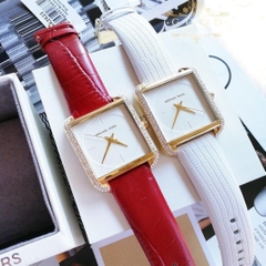 Michael Kors Lake |Nữ Giới |Mặt Chữ Nhật |Đính Đá |Dây Da Đỏ |Máy Pin (Quartz) |Size 32x39mm