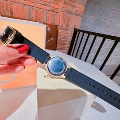 Michael Kors Lennox |Nữ Giới |Vàng Gold |Dây Cao Su Đen |Máy Pin (Quartz) |Size Lớn 37mm