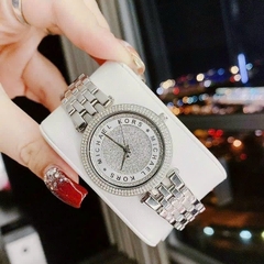 Michael Kors Mini Darci |Nữ Giới |Đá Trắng Silver |Dây Kim Loại |Máy Pin (Quartz) |Size Vừa 33mm