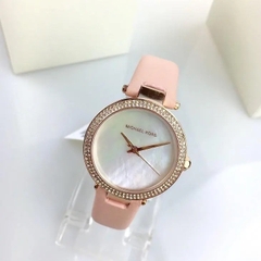 Michael Kors Parker Mini |Nữ Giới |Đính Đá |Dây Da Hồng |Máy Pin (Quartz) |Size 33mm