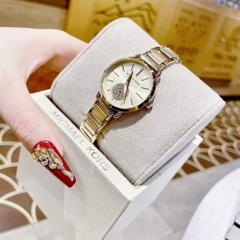 Michael Kors Portia |Nữ Giới |Mặt Đính Đá |Dây Kim Loại Vàng Gold |Máy Pin (Quartz) |Size 28mm
