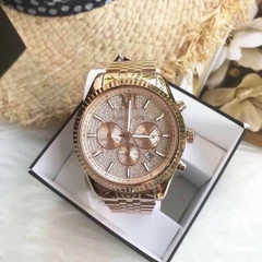 Michael Kors Lexington |Nam Giới |Mặt Full Đá |Rose Gold |Dây Kim Loại |Máy Pin (Quartz) |Size 44mm