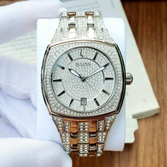 Bulova Phantom |Nam Giới |Mặt Vuông |Full Đá |Dây Kim Loại Silver |Máy Pin (Quartz) |Size 40mm