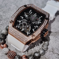 Hanboro Dây Silicone |Mặt Oval |Rose Gold |Nam Giới |Máy Lộ Cơ (Automatic) |Size 40x48mm