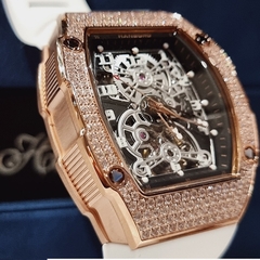 Hanboro Dây Silicone |Mặt Oval |Rose Gold |Nam Giới |Máy Lộ Cơ (Automatic) |Size 40x48mm