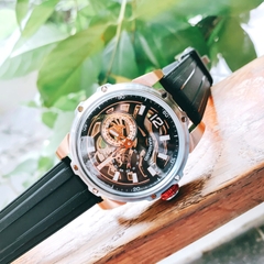 Hanboro Bão Cát Sa Mạc |Nam Giới |Dây Cao Su |Mặt Đen |Máy Cơ (Automatic) |Size 40mm