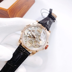 Hanboro Mặt Cỏ 4 Lá |Nam Giới |Dây Da |Full Rose Gold |Máy Cơ (Automatic) |Size 43mm