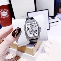 Frank Muller Vanguard |Nữ Giới |Mặt Oval Đính Full Đá Silver |Máy Pin (Quartz) |Size 32x42mm