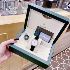 Rolex Cellini |Nữ Giới |Mặt Vuông |Đính Đá |Dây Da Đen |Máy Pin (Máy Quartz) |Size 33mm