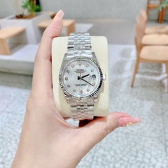 Rolex Niềng Khía |Nữ Giới |Mặt Trắng |Dây Kim Loại Silver |Máy Cơ (Automatic) |Size 36mm
