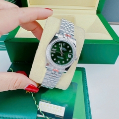 Rolex Đính Đá Ngôi Sao |Nữ Giới |Xanh Lá |Đính Đá |Dây Kim Loại Silver |Máy Pin (Máy Quartz) |Size 31mm