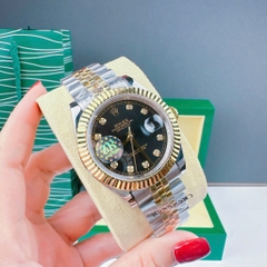 Rolex Niềng Khía |Nam Giới |Mặt Đen |Dây Kim Loại Demi Gold |Máy Cơ (Automatic) |Size 41mm