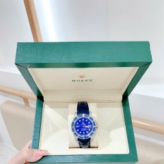 Rolex Submariner |Nam Giới |Đính Đá Ruby |Dây Da Xanh Dương |Máy Cơ (Automatic) |Size 41mm