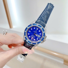 Rolex Submariner |Nam Giới |Đính Đá Ruby |Dây Da Xanh Dương |Máy Cơ (Automatic) |Size 41mm