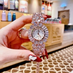 Royal Crown Full Đá Swarovski |Nữ Giới |Lắc Tay Rose Gold |Máy Pin (Quartz) |Size 36mm