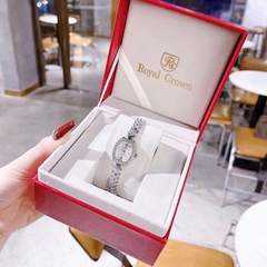 Royal Crown Mặt Oval |Nữ Giới |Silver |Lắc Tay Đính Đá |Máy Pin (Quartz) |Size 24mm