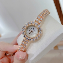 Royal Crown Mặt Xà Cừ |Nữ Giới |Vàng Gold |Dây Kim Loại Đính Đá |Máy Pin (Quartz) |Size 24mm