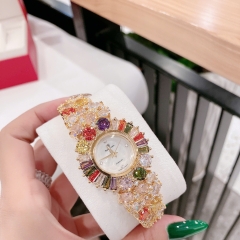 Royal Crown Mặt Xà Cừ |Nữ Giới |Đính Pha Lê Nhiều Màu |Lắc Tay Vàng Gold |Máy Pin (Quartz) |Size 34mm