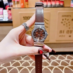 Versace Greca Logo |Nữ Giới |3 Kim |Silver |Dây Da Nâu |Máy Pin (Quartz) |Size 38mm