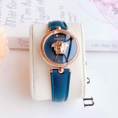 Versace Palazzo Empire |Nữ Giới |Rose Gold |Dây Da Xanh Dương |Máy Pin (Quartz) |Size 34mm