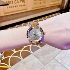 Versace Revive |Nữ Giới |Mặt Xám |Tráng Gương |Dây Kim Loại Demi Vàng |Máy Pin (Quartz) |Size 35mm