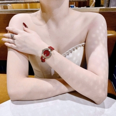 Versace Vanitas |Nữ Giới |Vàng Gold |Dây Da Màu Đỏ |Máy Pin (Quartz) |Size 30mm