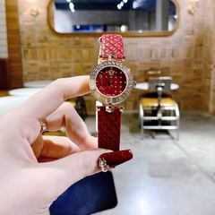 Versace Vanitas |Nữ Giới |Vàng Gold |Dây Da Màu Đỏ |Máy Pin (Quartz) |Size 30mm