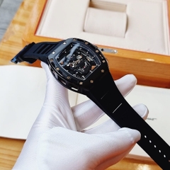 Xcer Hình Đầu Lâu |Nam Giới |Mặt Oval |Full Đen |Dây Silicone |Máy Pin (Quartz) |Size 42mm