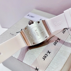 Xcer Tựa Richard Mille |Nữ Giới |Đính Đá |Silver |Dây Silicone Trắng |Máy Pin (Quartz) |Size 36mm