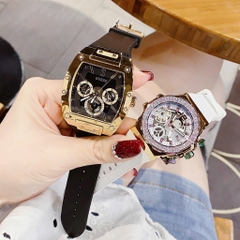 Guess Chronograph |Cặp Đôi |Vàng Gold |Đính Đá |Dây Cao Su |Size 43x36mm