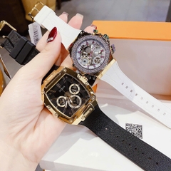 Guess Chronograph |Cặp Đôi |Vàng Gold |Đính Đá |Dây Cao Su |Size 43x36mm