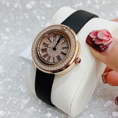 Davena Rose Gold |Nữ Giới |Mặt Full Đá |Dây Da Đen |Máy Pin (Quartz) |Size 30mm