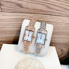 Davena Mặt Chữ Nhật |Nữ Giới |Đính Đá |Dây Kim Loại Silver |Máy Pin (Quartz) |Size 19x29mm